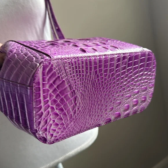 Brahmin Margo Crossbody Shoulder Bag Lilac Essence Melbourne Croc Embossed - Picture 14 of 17
